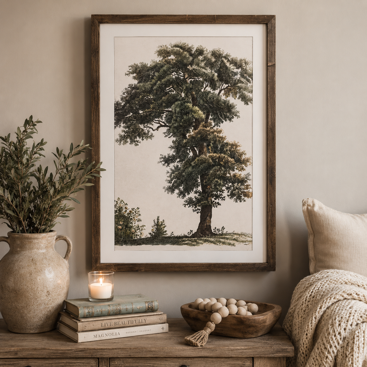 17" x 24" Reversible Wood Frame Sign - Floral/Tree | Multicolor | Gileadensis Collection