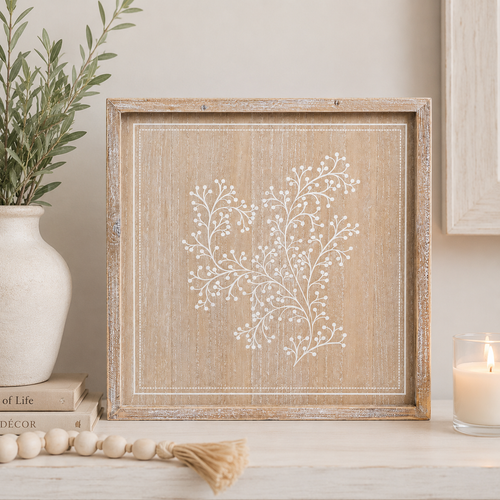 14" Reversible Wood Frame Sign - For This Child/Tree | Natural and White