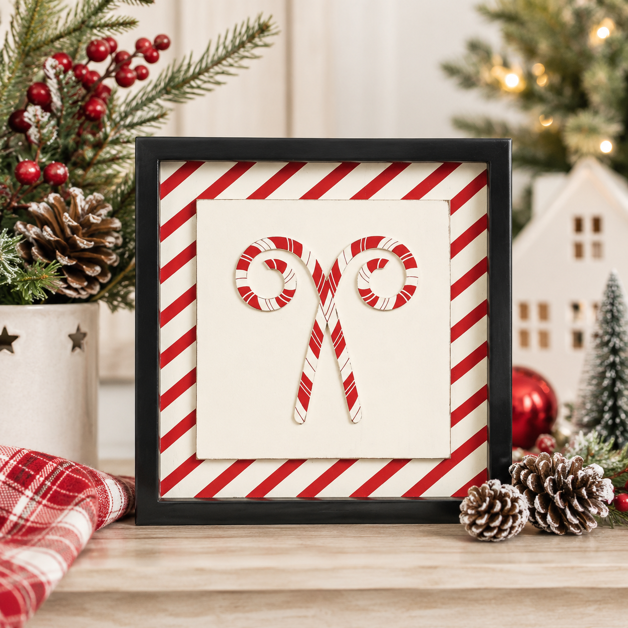 10" Reversible Wood Frame Sign - Candy/Heart | Multicolor