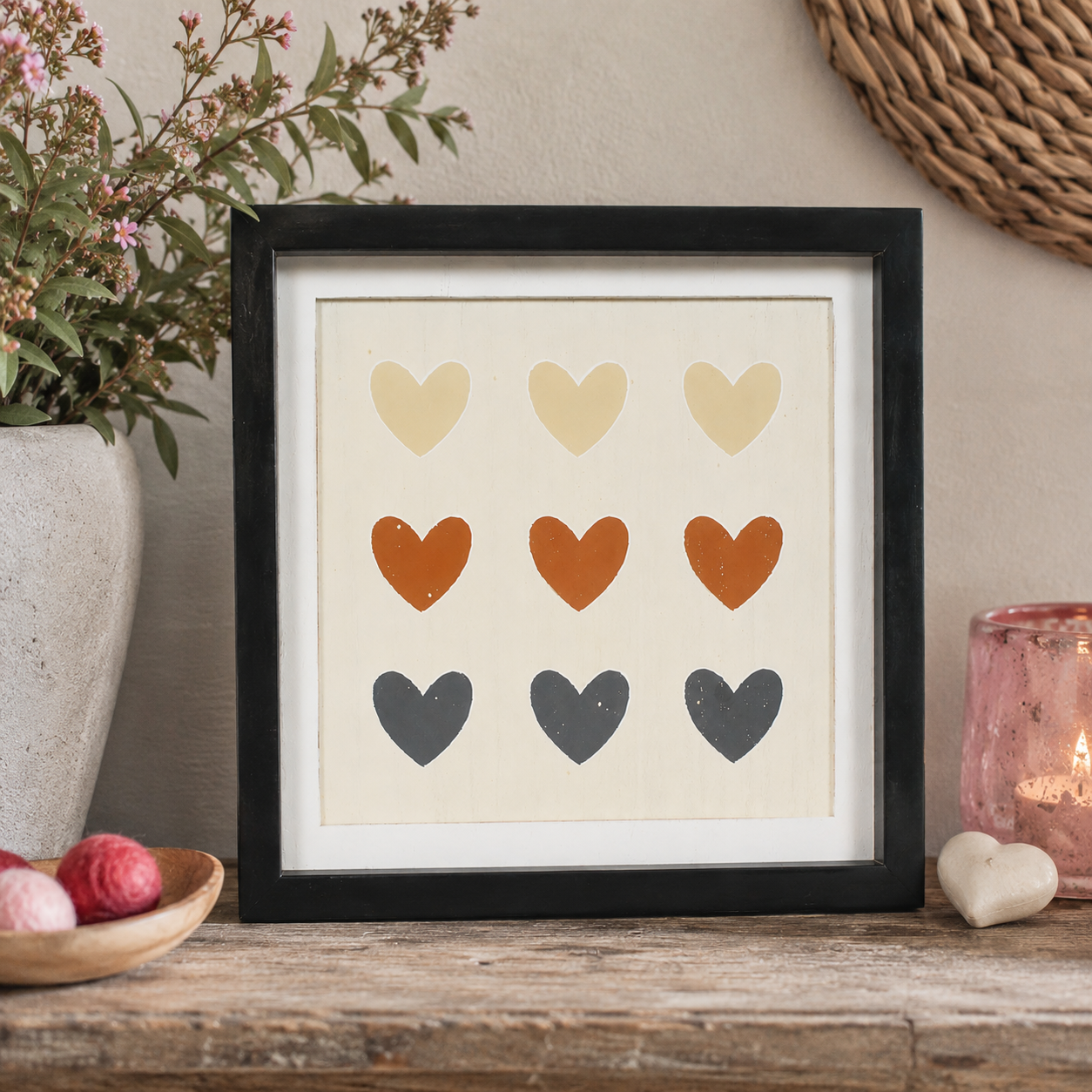 10" Reversible Wood Frame Sign - Candy/Heart | Multicolor