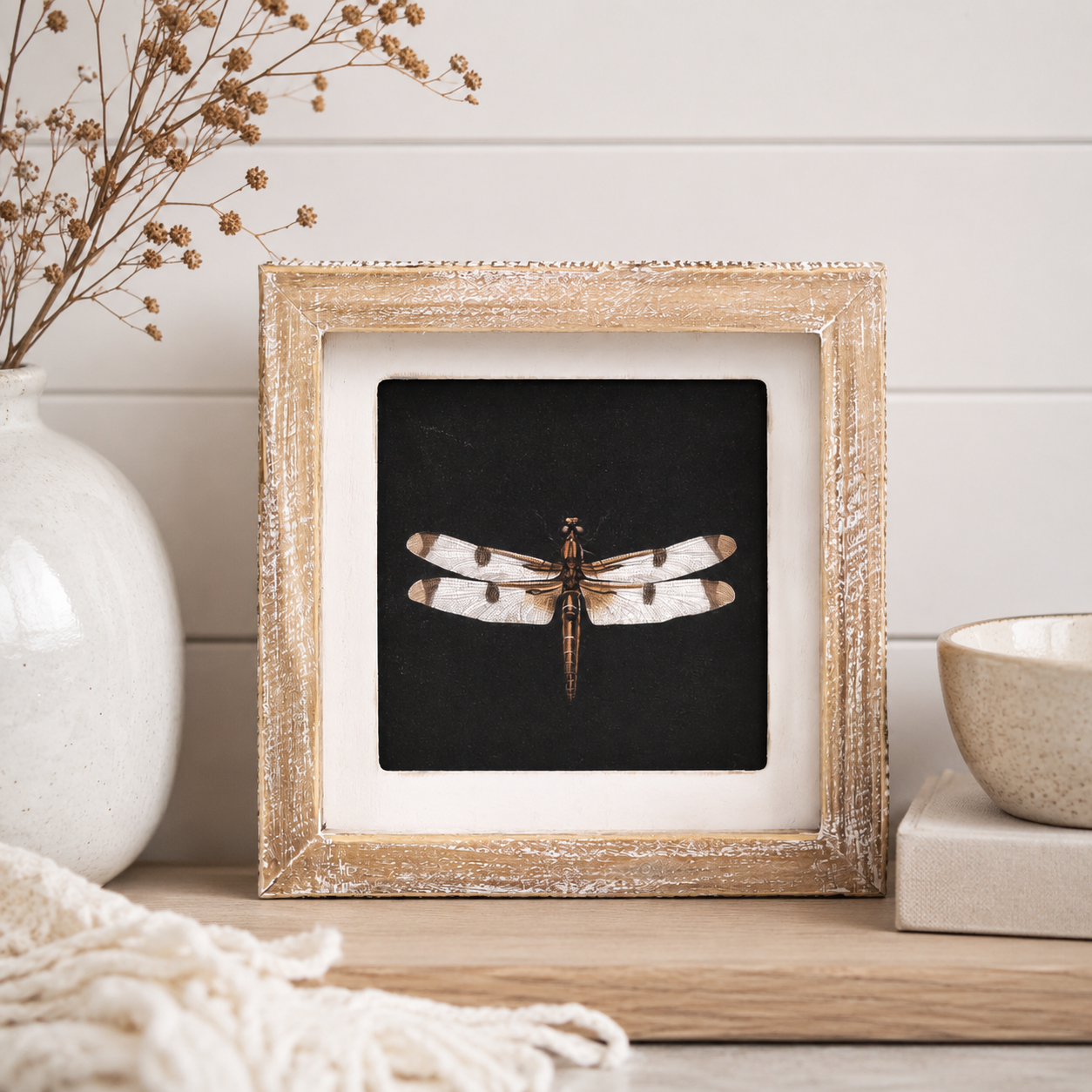 8" Reversible Wood Frame Sign - Dragonfly/Butterfly | Multicolor