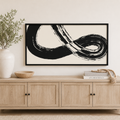 24" x 47" Reversible Wood Frame Sign - Ampersand/Leaves | Black and White
