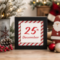 5" Reversible Wood Frame Sign - 25th December/Plant