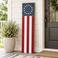 12" x 47" Reversible Wood Sign - Grand Old Flag and Hello Lemons | Multicolor