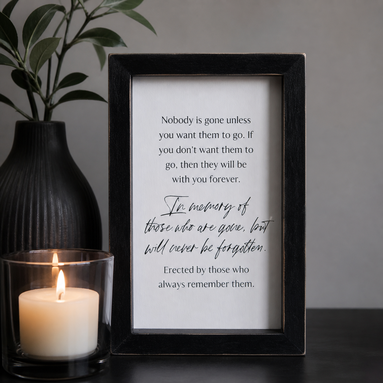 5" x 8" Wood Frame Sign - Never Forgotten | Remember When Collection