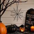 8" Metal Ornament - Spider Web | Black