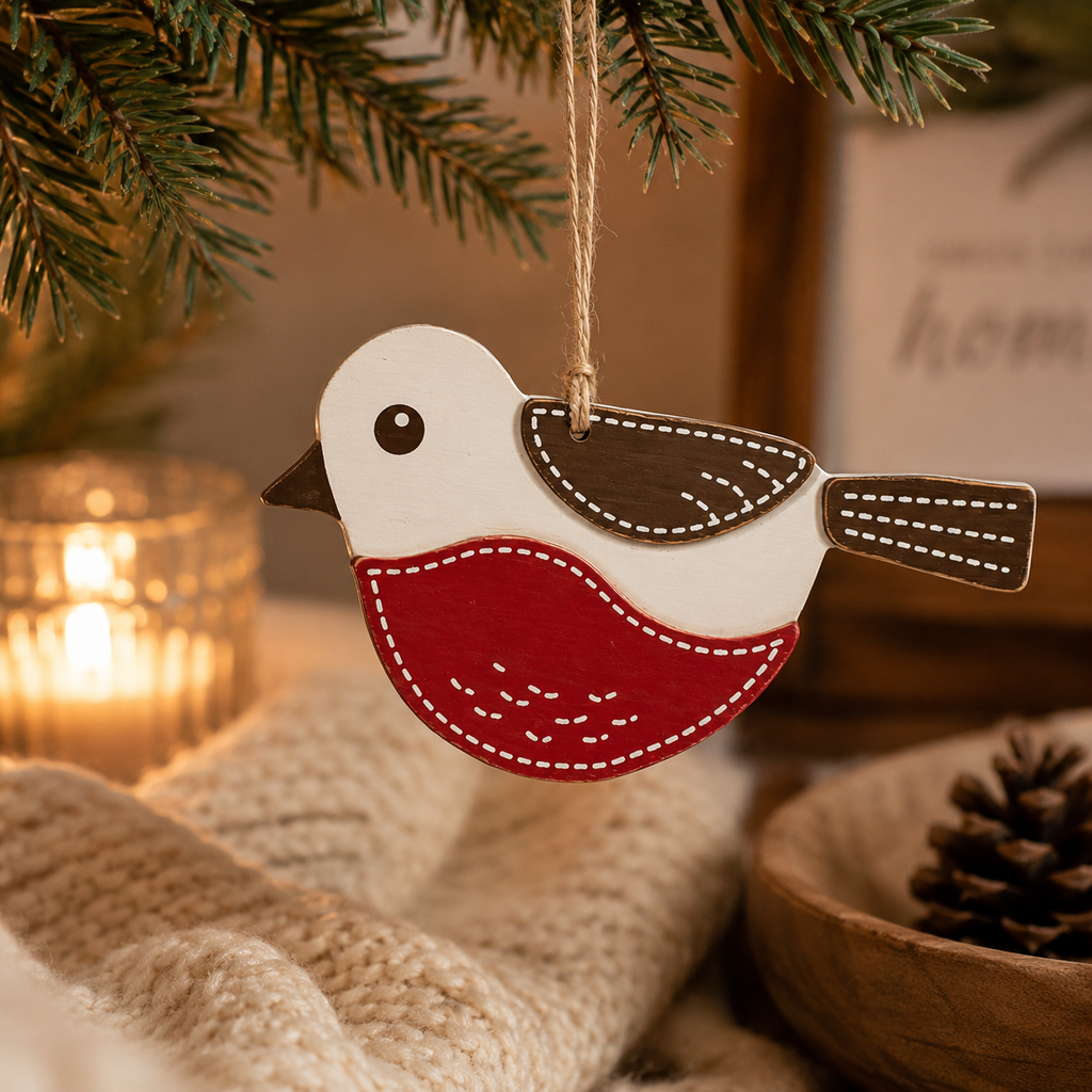 6" Wood Ornament - Bird