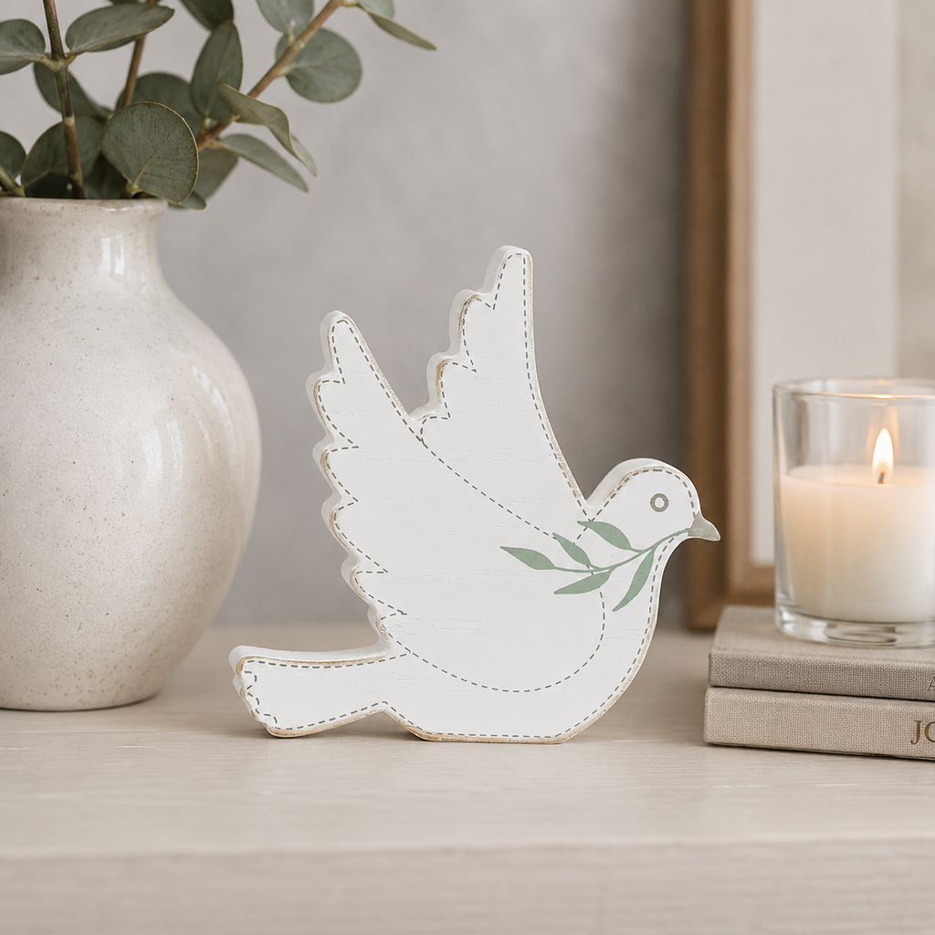 5" Chunky Wood Shape - Dove