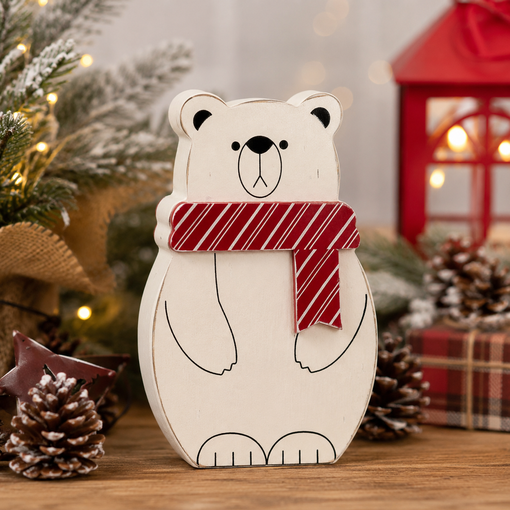 6" Chunky Wood Shape - Polar Bear