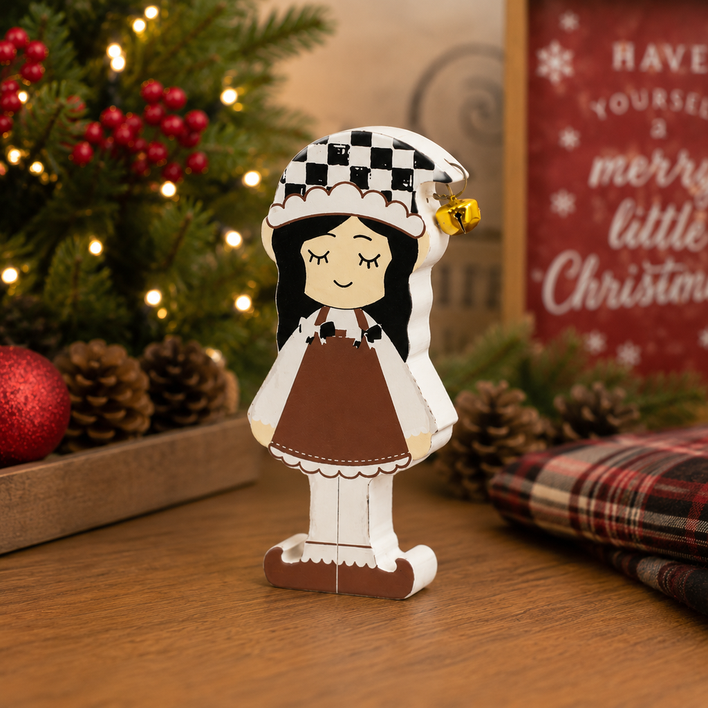 6" Chunky Wood Shape - Girl Elf