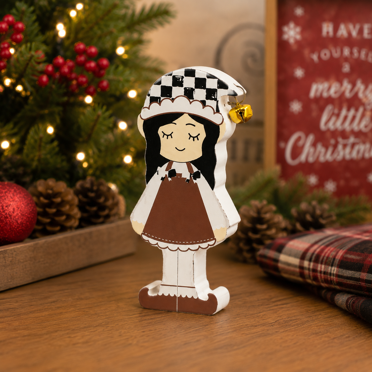 6" Chunky Wood Shape - Girl Elf