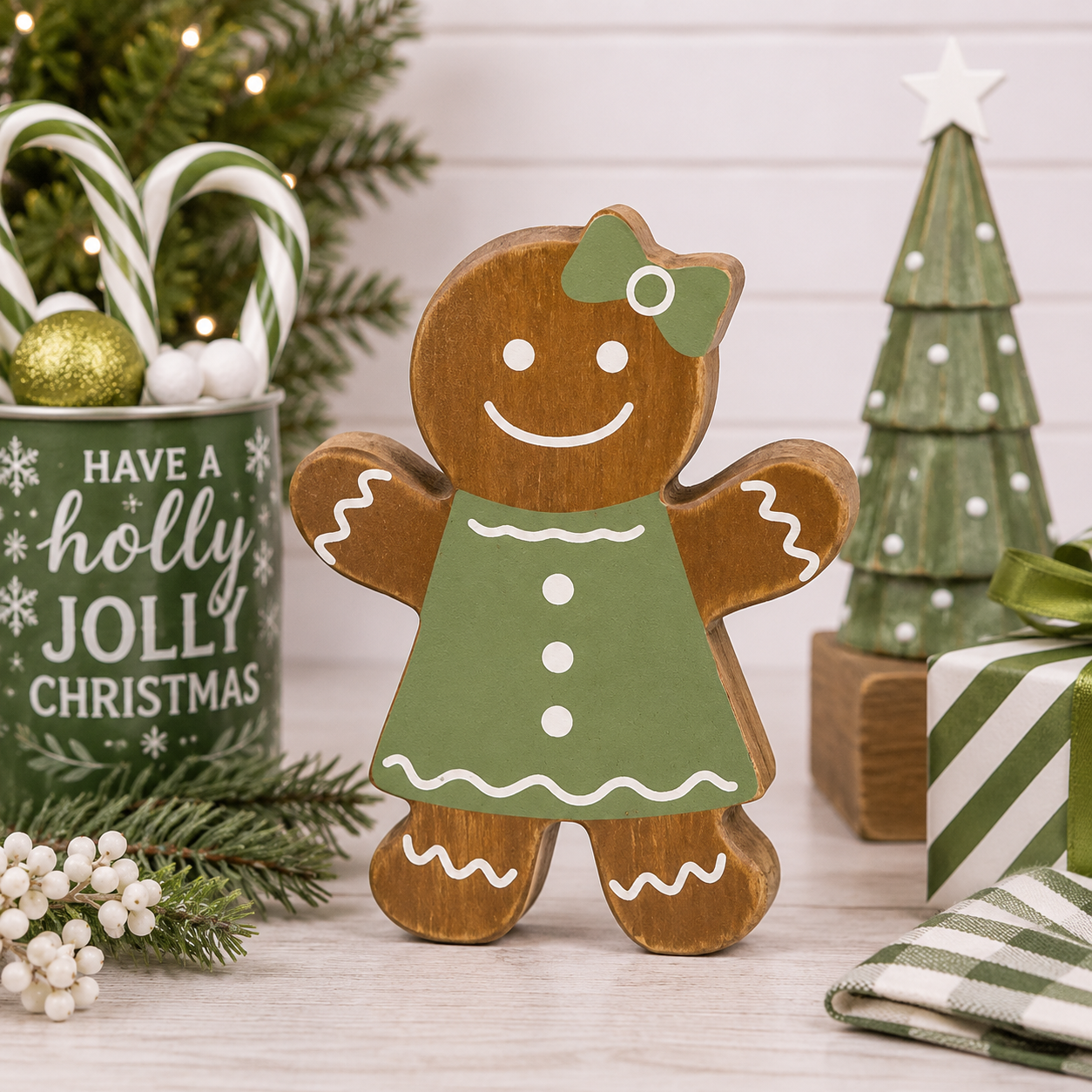 5" Chunky Wood Shape - Girl Gingerbread