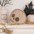 6" Reversible Chunky Wood Shape - Skull | Sweet and Spooky Collection