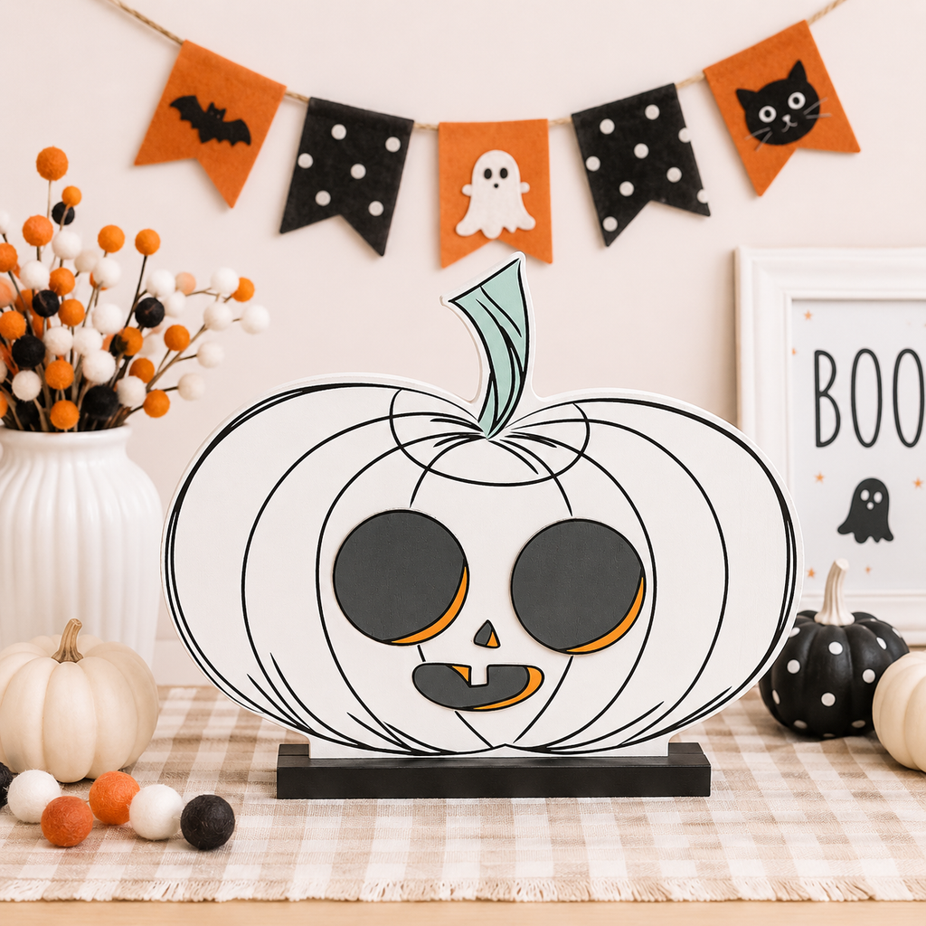 12" Reversible Chunky Wood Shape - Pumpkin | Sweet and Spooky Collection